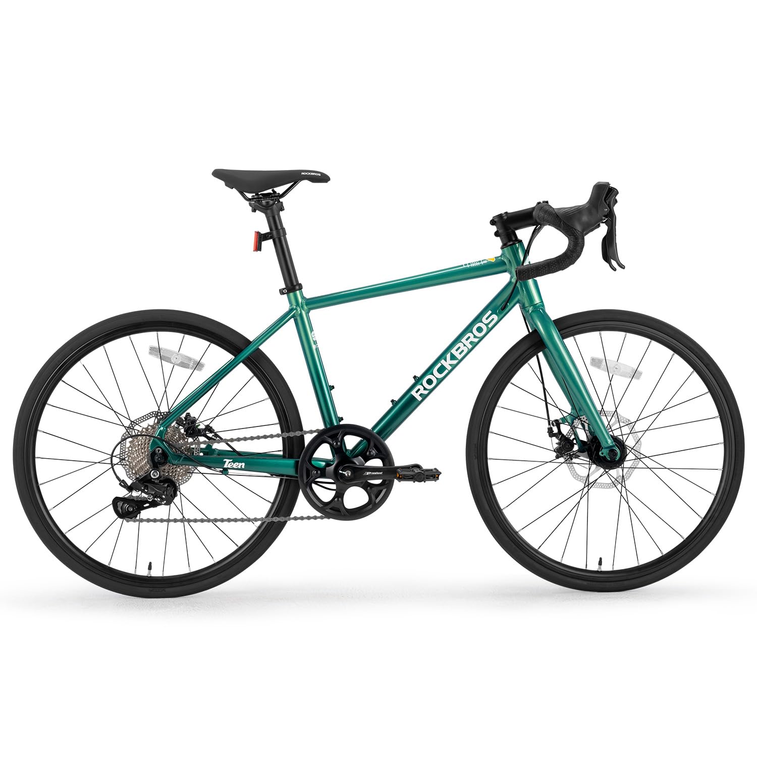 ROCKBROS Teen Rennrad 22 Zoll Aluminium Jugend, SENSAH PHI 10 Gang Schaltung Fahrrad, Mechanische Scheibenbremsen, Leichter Rahmen mit interner Kabelführung, Ergonomisch für 140–155cm Fahrer