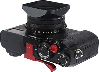 Haoge LH-X200B Square Metal Lens Hood with 49mm Adapter Ring Metal Cap for Fujifilm X100VI x-100vi x100v x100f x100t x100s Fuji Photo Camera Accessories Black