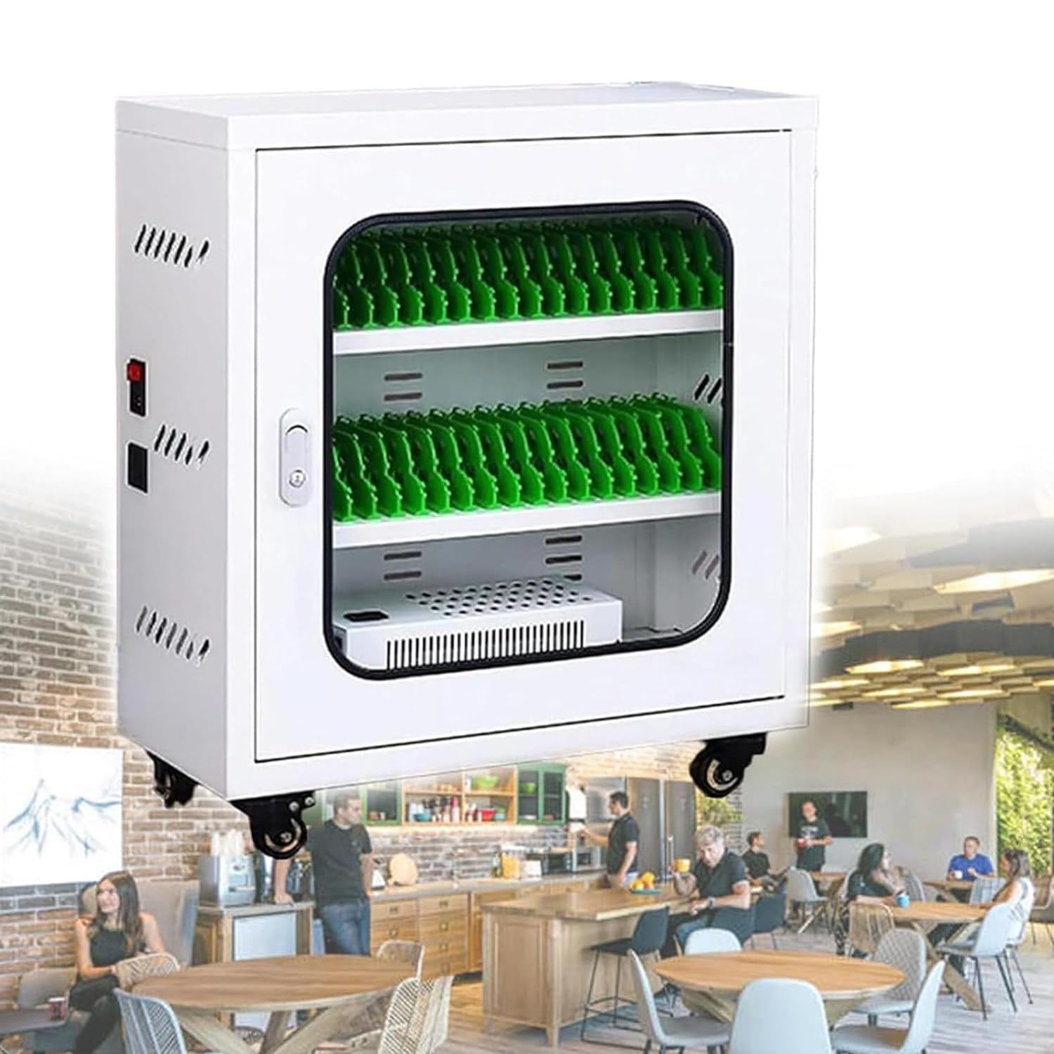 GTHTUHFD Rechargeable 60-Slot Mobile Phone Charging Cabinet 12-Port Usb Charging Station For Cell Phones Secure Storage Locker For Devices Ideal For Offices & Events,40Slots-,40slots