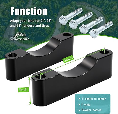 Miniatura 4 de MoKitDora Espaciadores de guardabarros delantero Touring para rueda envolvente de 21, 23, 26 pulgadas, compatible con Harley Road King Street Road