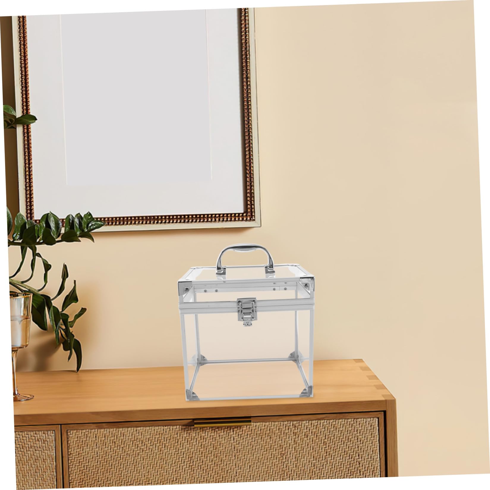 GALPADA Scatola Porta Album Organizer Raffinato e Funzionale con Maniglia Portatile in Acrilico Grande Capacità per Dischi Vinile e Custodie Dvd per Studio e Casa
