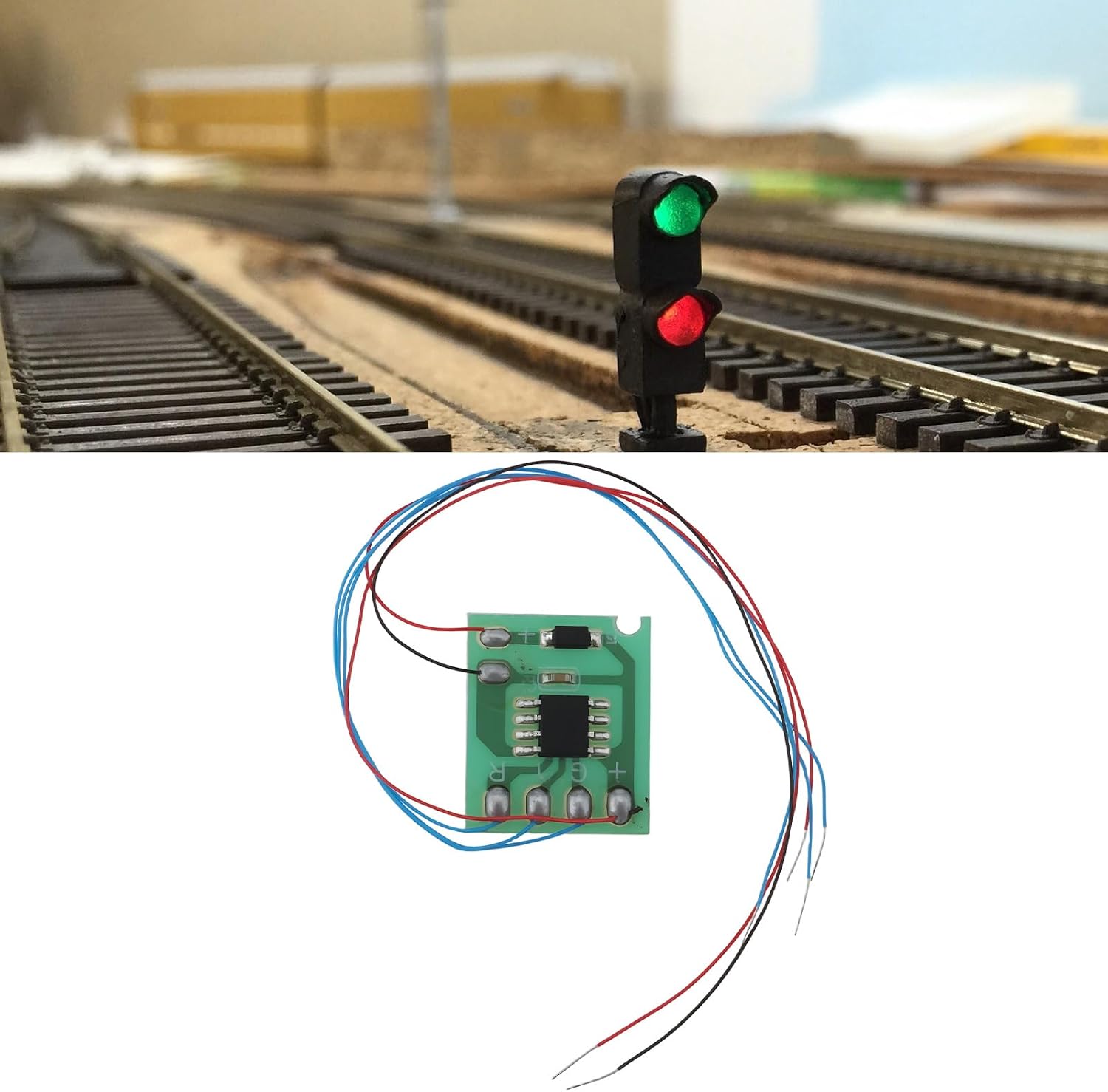 OTOTEC 2pcs HO Scale Railway Traffic Light LED Control Panels for DIY Sand Table Crossing Street Construction