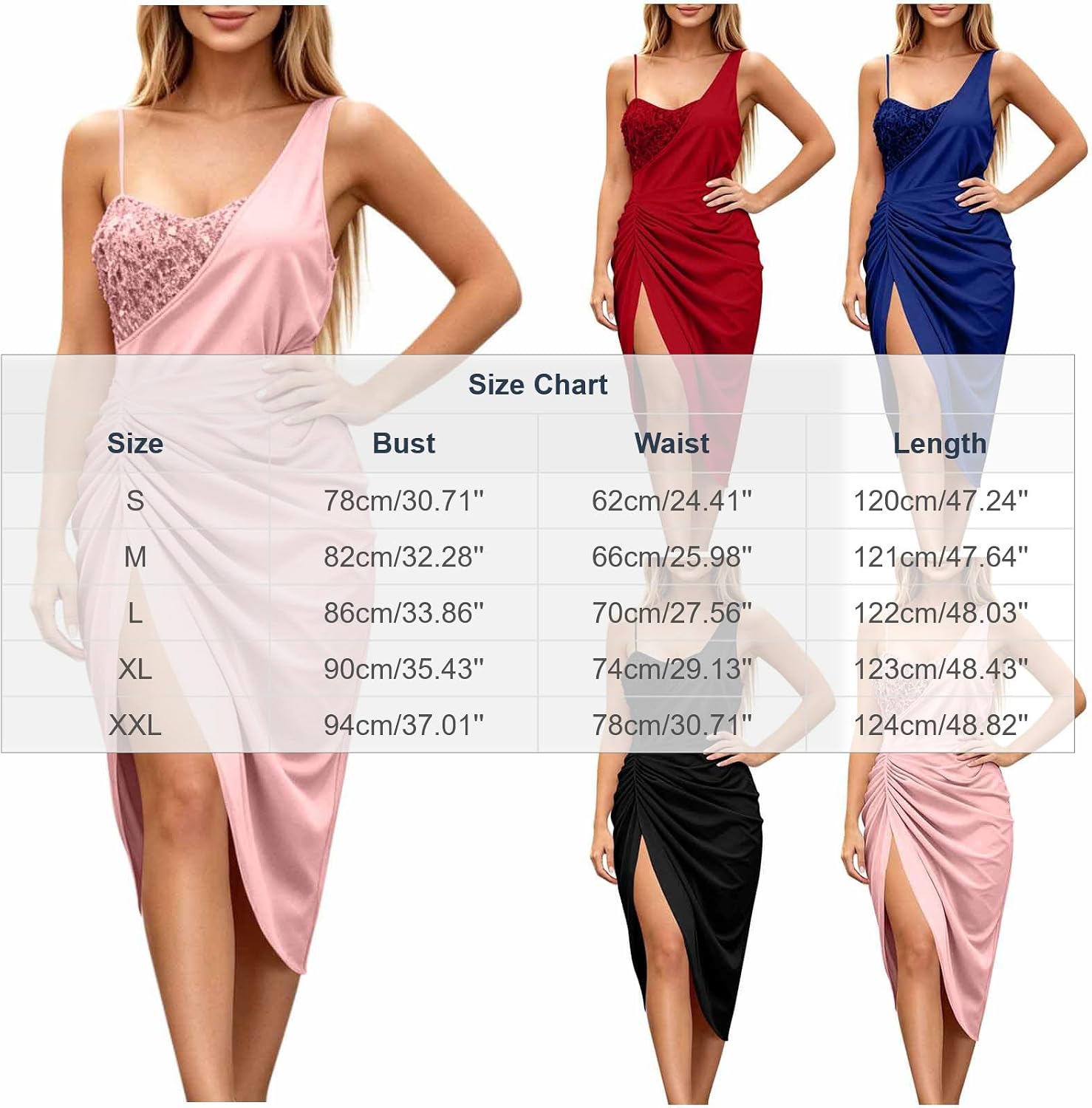 Women Sparkly Sequin Dress Off Shoulder Bodycon Midi Party Dresses