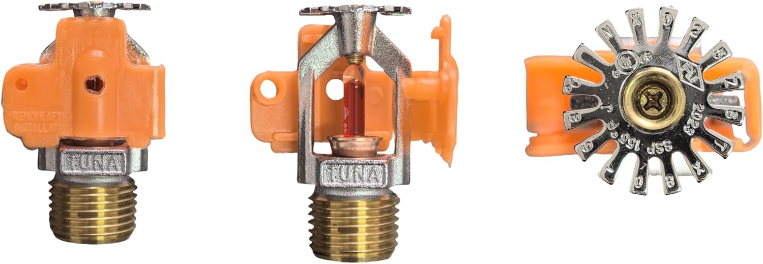 Fire Sprinkler Head Pendent Spray - FM Approved & UL Listed 1/2" NPT 155℉(68℃) K=5.6 (K80/metric) Standard Response for Automatic Fire Sprinkler System (6, Chrome)