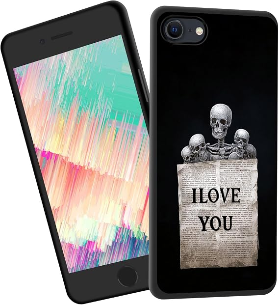 for iPhone 16e Case,Slim Shockproof TPU Soft Rubber Silicone Cover Phone Case for iPhone 16e,Skulls on Vintage Paper