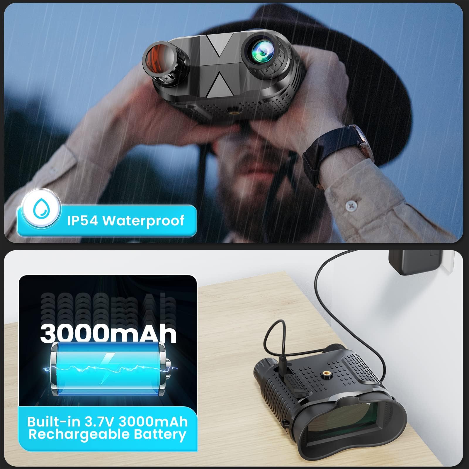 CHRONUS - Binocolo Per Visione Notturna A Infrarossi, Registrazione Di Foto E Video Con Audio Raggio Di Visione Di 984 Piedi E Scheda Da 32 Gb Nero 7780787414353 CHRONUS - Binocolo Per Visione Notturna A Infrarossi, Registrazione Di Foto E Video Con Audio Raggio Di Visione Di 984 Piedi E Scheda Da 32 Gb Nero 7780787414353