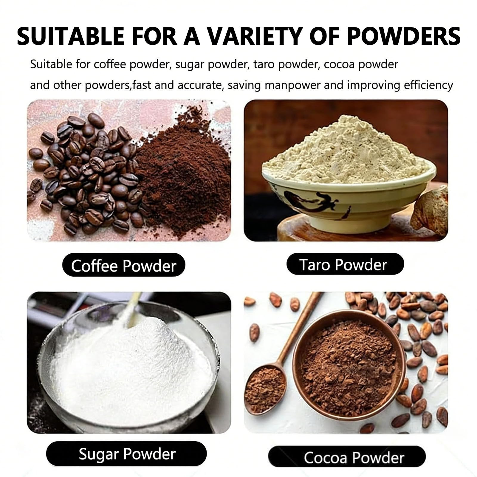 3.5l distributore Automatico di polveri per Uso Commerciale, con 17 Pulsanti di Memoria, Strumento quantitativo per Panna in Polvere, caffè, Cacao e Latte, Ideale per Bar e caffetterie