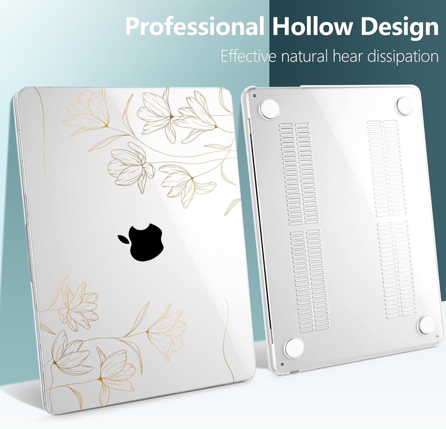 TWOLSKOO for MacBook Air 15 inch Case 2025 2024 2023 Release M4 A3241 M3 A3114 M2 A2941, Plastic Hard Shell & Screen Protector & Keyboard Cover & Trackpad Film, Florals X449 - Image 5