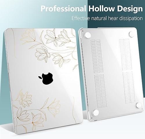 Miniatura 5 de TWOLSKOO Funda para MacBook Air M3 de 13.6 pulgadas 2024 2023 2022 A3113 A2681 M2 con Touch ID, carcasa rígida de plástico transparente con