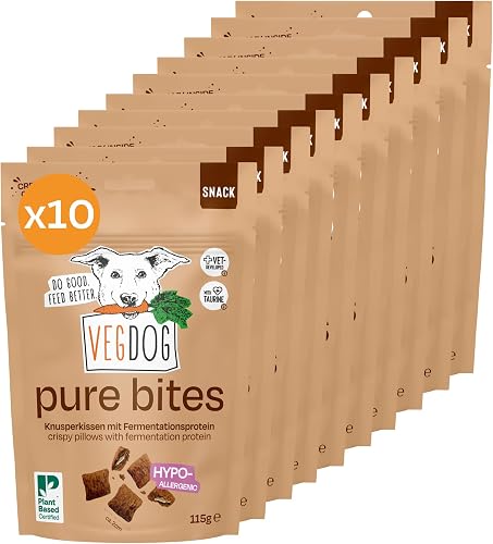 VEGDOG Pure Bites, hypoallergene Leckerlis, Hunde, 10x115g