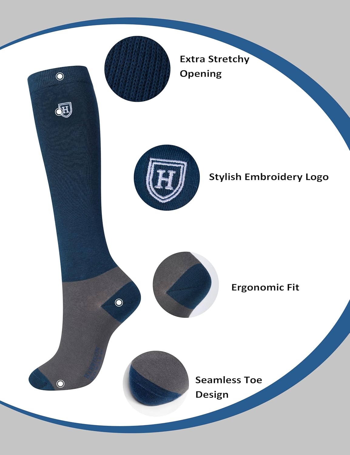 Harrison Howard 3 Pairs Premium Quality Equestrian Riding Socks for Horse Riding &Tall Boot Knee High Socks for Women - Image 4