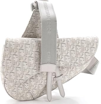 Pre-Loved Saddle Crossbody Bag Oblique Canvas, Neutral