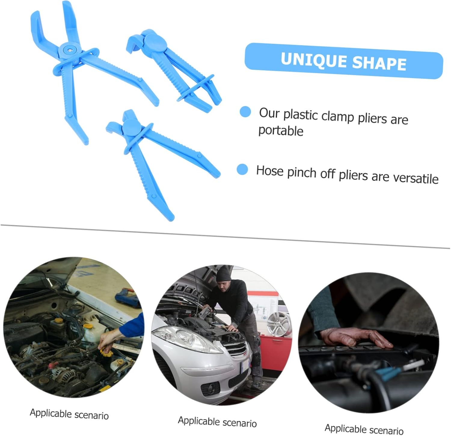 Gatuida 3pcs Hose Clamp Pliers Ergonomic Pinch Off Tools for Brake Fuel and Radiator Hoses Compact Design for Automotive Repairs