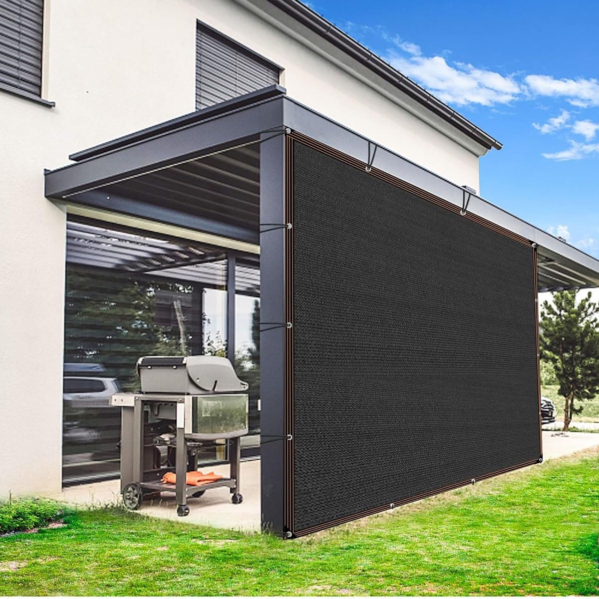 Oddychająca czarna tkanina ogrodowa na ogrodzenie, patio i kemping - pyłoszczelna osłona zewnętrzna, dostępna w rozmiarach 5 x 10 m, 6 x 1 m, 10 x 20 m - idealna do dekoracji ogrodu
