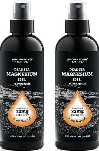 Aromasong Grapefruit - Spray de magnesio ultra puro extra fuerte  Paquete de 2  (23 mg de magnesio en cada aerosol) 8 onzas, conocido por ser