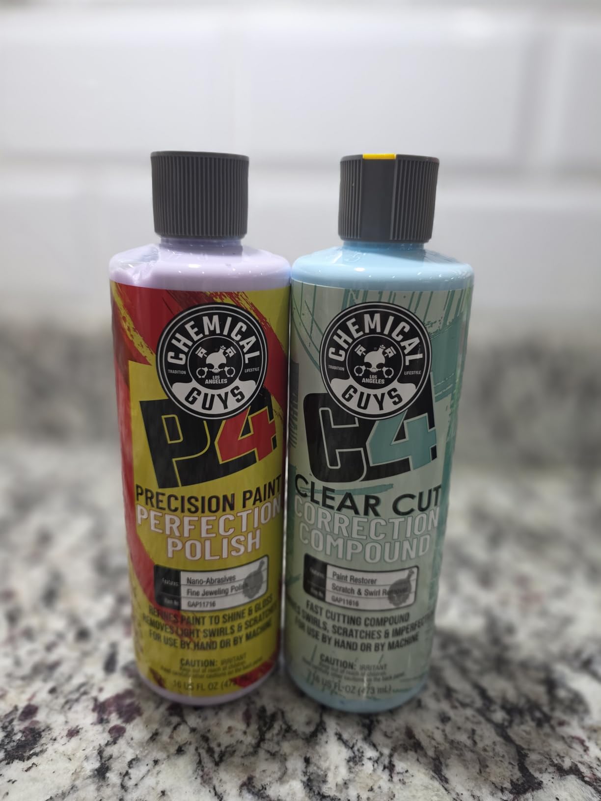 Chemical Guys C4 & P4 Clear Cut Correction Compound and Precision Paint ...