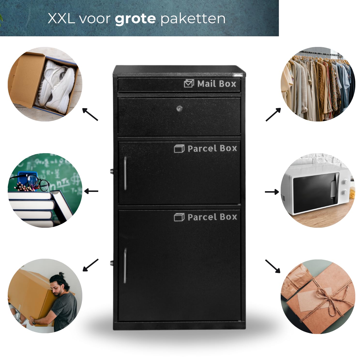 Big Parcel 2 - Paketbriefkasten - Briefkasten - Mit lockerem Brieffach - Paketbox für extra große Pakete