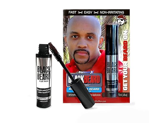 Blackbeard para hombres Fórmula XColor de cepillado instantáneo en barba y bigote paquete (Brownblack)