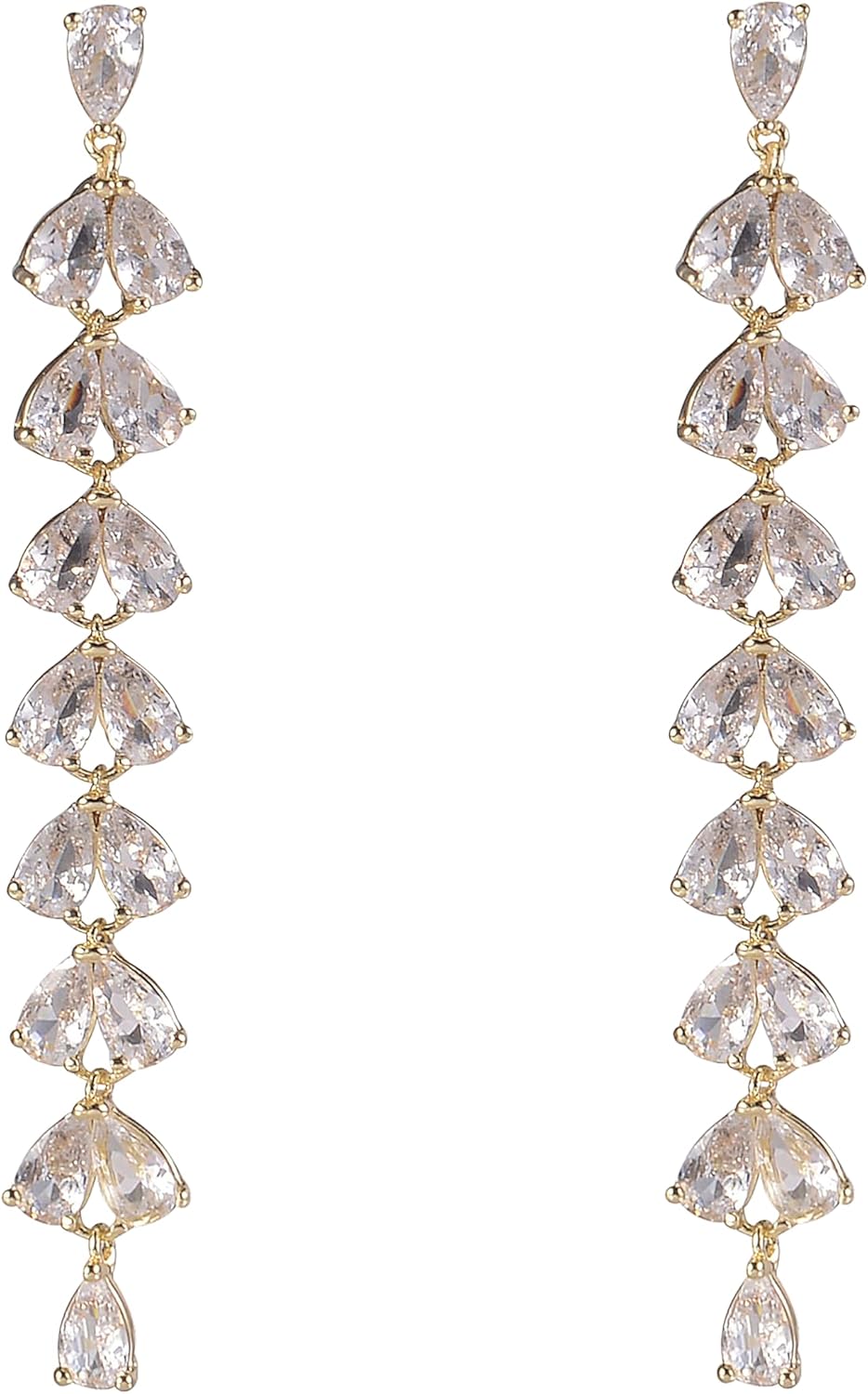 Daisy Fuentes Gold Tone Linear Earrings with CZ Stones - Image 2