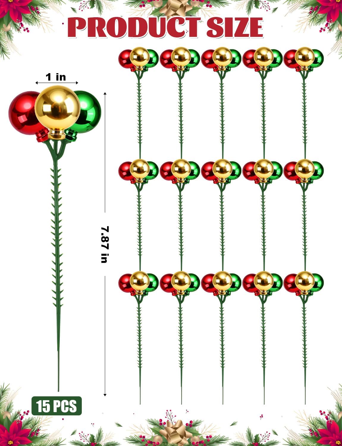 Christmas Ball Ornaments, 15Packs