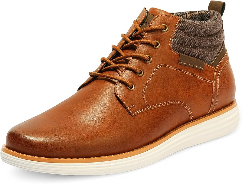 Bruno Marc Men's Mid Top Chukka Sneaker Dress Boot | Lace-up breathable lining, comfy insole, ideal for daily wear, formal events casual outings, all-day comfort mid-top boots