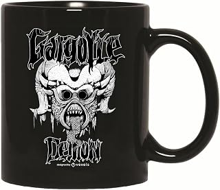 Hand Drawn Scary Looking Gargoyle Demon Monster Gift for Horror Fans 11oz 15oz Black Coffee Mug