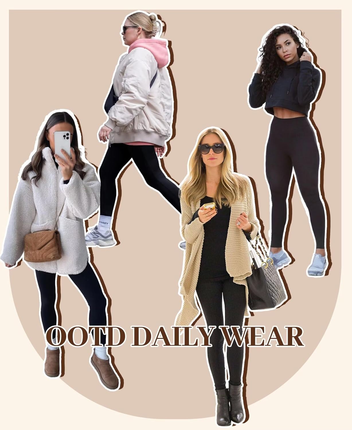 HIGHDAYS 3 Pack Fleece Lined Leggings for Women with Pockets - Tummy Control Thermal Warm Yoga Pants Plus Size S/M-4XL - Image 2