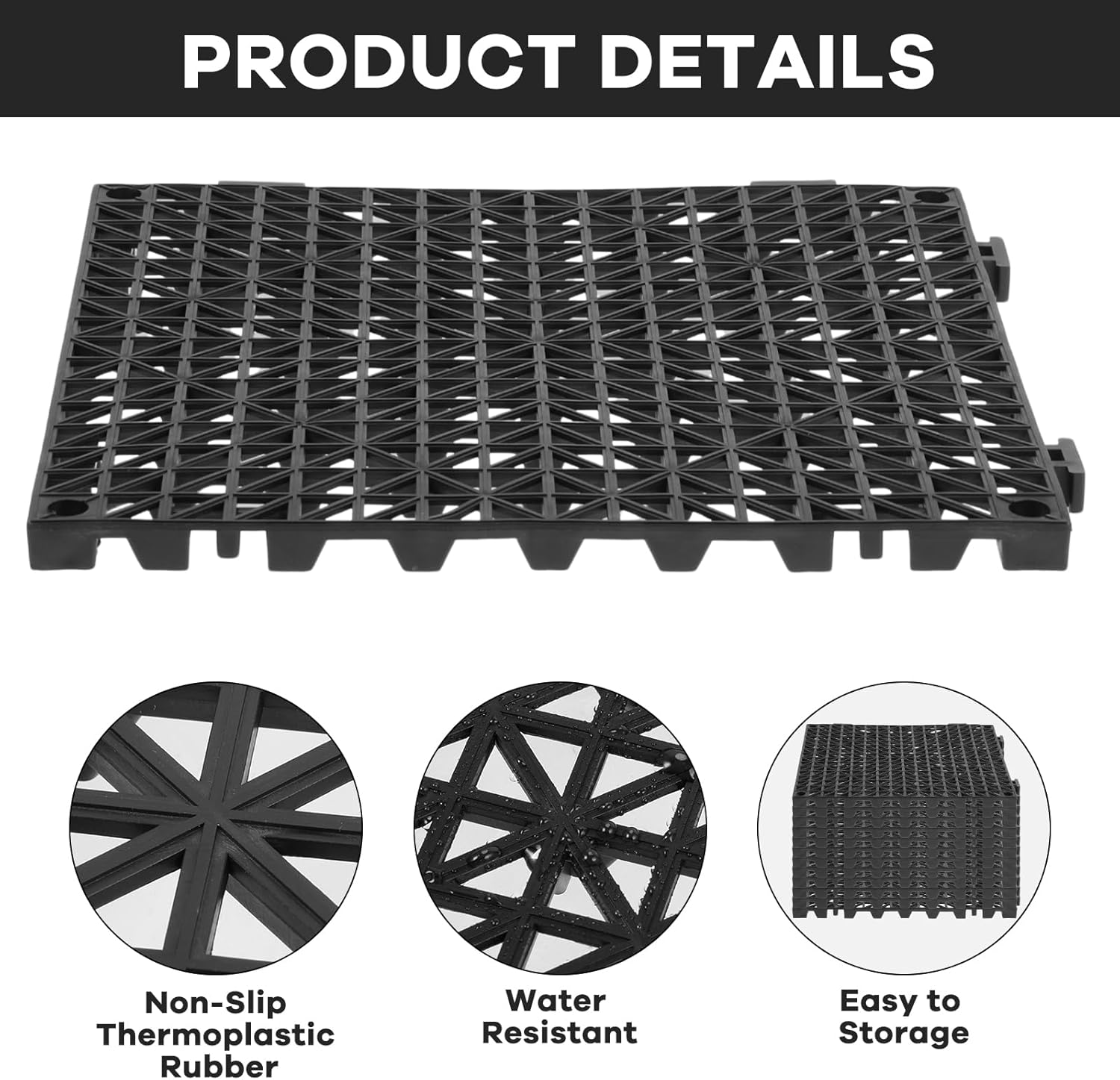 12 Pcs Interlocking Bar Service Mat for Bartending,12x12 Inch Anti-Slip Bar Mats for Countertop, Restaurant Commercial Anti Spill Washable Flexible Glassware Bartender Shelf Stain Protection