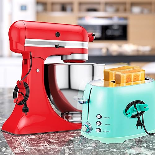 Miniatura 6 de Organizador de cables para electrodomésticos – Paquete de 6 soportes para envolver cables ordenados patentados, enrollador de cable para batidora,