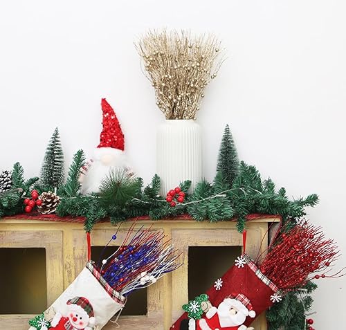 Miniatura 5 de 18 Pack Artificial Glitter Berry Stem Ornaments Decorative Christmas Picks Glittery Bead Sticks Branches for Christmas Tree Decor Home Decor (Rose