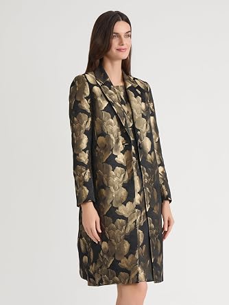 Kasper Women's Jacquard One Button Topper Jacket