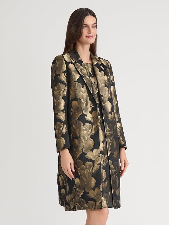 Kasper Women's Jacquard One Button Topper Jacket