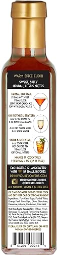 Miniatura 3 de Floral Elixir Co. - Jarabe de hierbas totalmente natural para cócteles y refrescos, 8.5 onzas (especias cálidas)