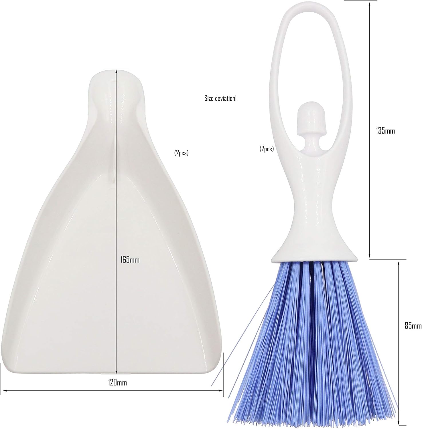LBY Hand Broom and Dustpan Set, Mini Brush Nesting Tiny Cleaning Whisk, Ergonomic Grip Handle for Desk, Keyboard, Car Cleaner Tools 2 in 1