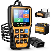 OBD2 Scanner Car Code Reader with Voltage Test, Plug-and-Play CAN Diagnostic Tool, Read & Clear Check Engine Error Codes for Most OBDII Vehicles Since 1996, Yellow