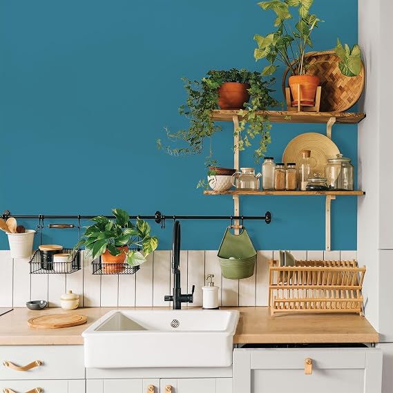 Glidden Interior Paint + Primer: Teal/Aqua Interior Paint /Adventure, One Coat, Eggshell, 1 Gallon