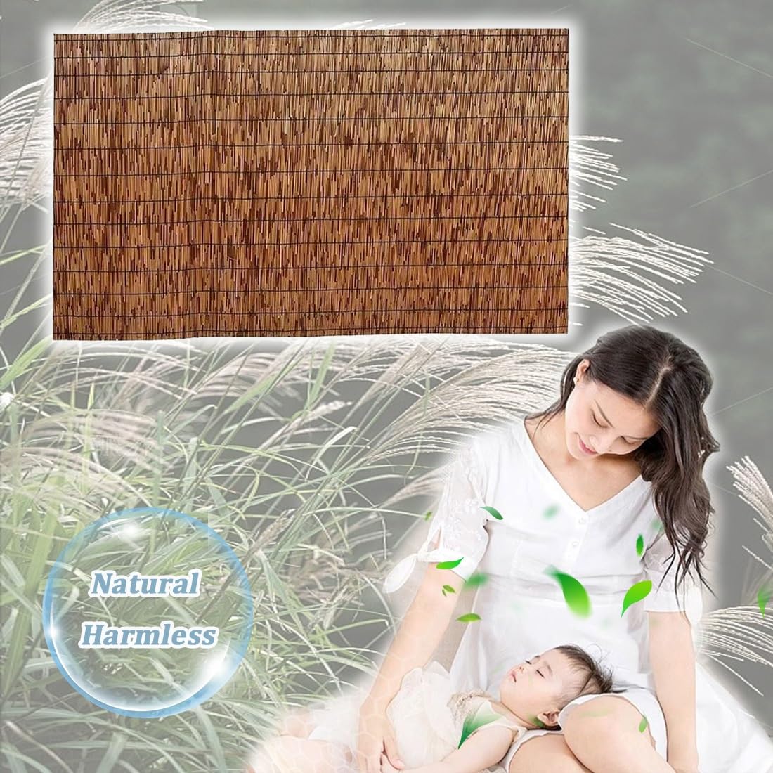 Arella Bamboo da Esterno, Giardino Recinzione in Canna, Naturale bambù Recinzioni, Arelle Canniccio Decorativo for Patio, Piscina, Balcone, Ombra & Privacy(Marrone,H100cmxL500cm)