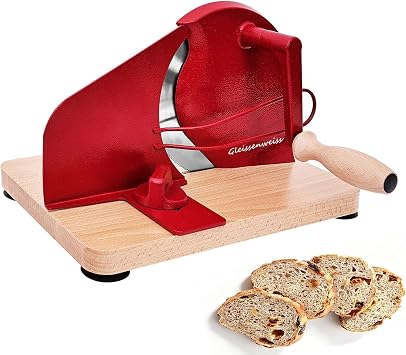 Stainless Steel Bread Slicer, Adjustable Manual Sourdough Bread Cutter with Hand Crank, Precise Thickness Control for Homemade Bread, Toast, Bagels and Loaves, Kitchen Bread Slicing Tool