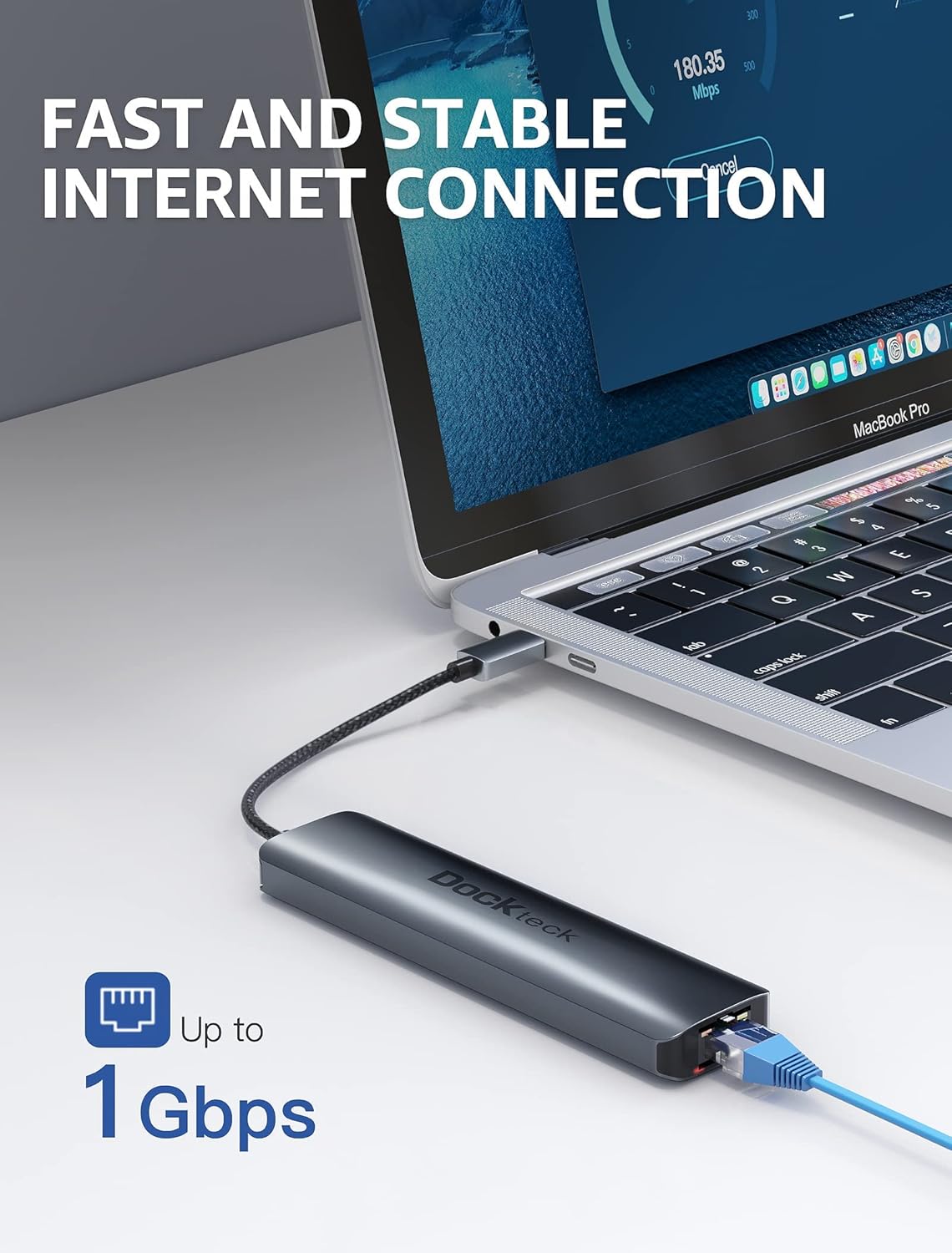 Dockteck 7-in-1 USB C Hub Bundle with CableCreation 5 in 1 USB-C Adapter Hub 4K@60Hz, Aluminum