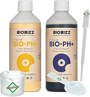 Weedness BioBizz pH+ Plus 250 ml + pH- Minus 250 ml Flüssig - ph-senker Heber Dünger Pflanzen Grow Anbau Indoor Down Granulat Tomaten Rasen Orchideen