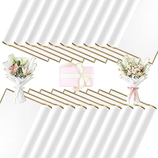 Staranry 20 Feuilles Papier Bouquet de Fleur, 58 x 58 cm Papier Emballage Fleuriste, Papier Cadeau, Papier de Soie pour Emballage Cadeau, Fleurs, Art et Artisanat，Mariage, Anniversaire et Fête (Blanc)