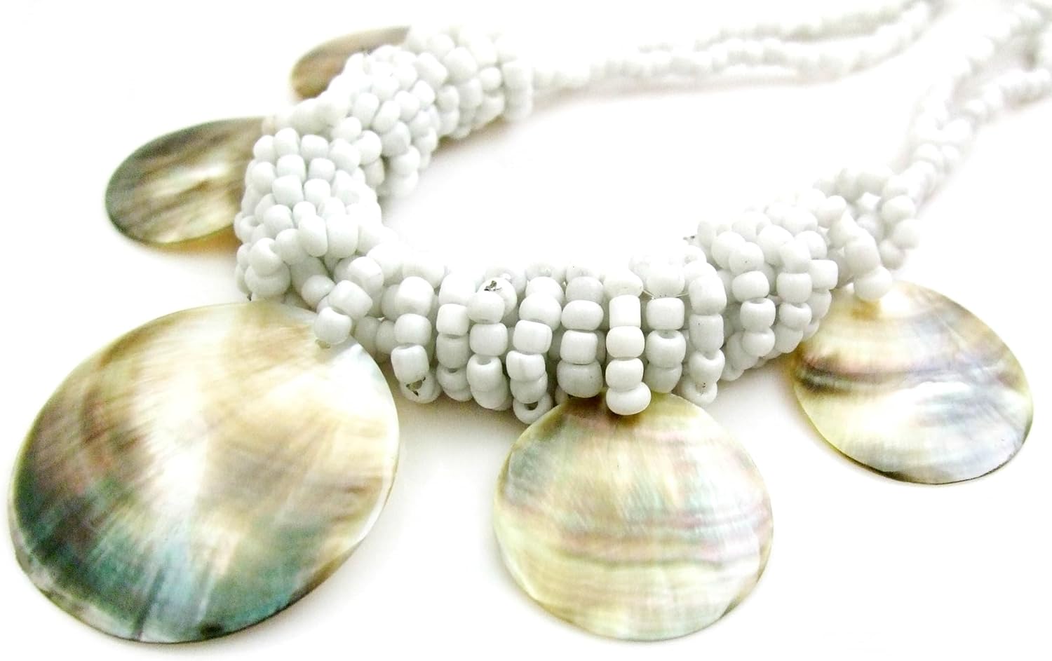 Handcrafted Round Mother of Pearl Necklace, Natural Mother of Pearl Beads Necklace for Women Jewelry (EA086) - Image 3
