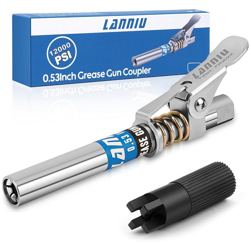 Acoplador para Pistola de Graxa LANNIU XL com Trava, Alcance Estendido e Rosca NPT de 1/8 pol. L1071