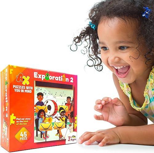Miniatura 4 de A+X Exploration II - Rompecabezas para niños, 45 piezas motivacionales para el aprendizaje de niños pequeños, rompecabezas educativo preescolar para