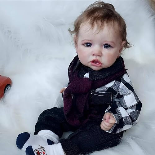 Miniatura 4 de Muñecas de bebé Reborn  Muñeca realista realista de 20 pulgadas, muñecas de bebé de la vida real con cuerpo suave y pesado, regalo real de bebé