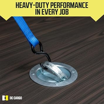 4 Heavy Duty D-Ring Tie-Down Anchor | Extra Large Rotating Recessed-Pan Fitting with D-Ring, Swivels 360 Degrees, WLL 1,666 Pounds | Round Tie-Down D-Ring to Secure Cargo in Semis, Trailers, Flatbeds