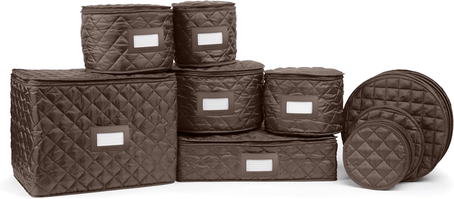 Covermates Dish Storage Set, 17"W x 13"D x 5"H, Bronze
