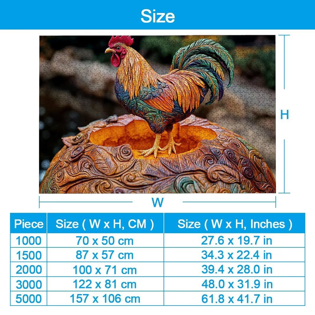 Puzzle 5000 Piezas, Puzzle Pollo de Madera para Adultos, Regalos -2498