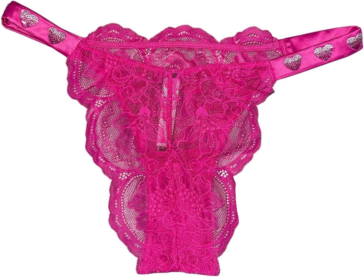 Victoria's Secret Shine Strap Very Sexy Lace Brazilian Panty Color Fuschia New - Image 2