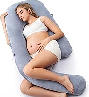 Vista 1 de Momcozy Dreamlign U Pro - Almohada de embarazo para dormir, almohada de maternidad con almohada ajustable para las piernas, funda extraíble, soporte